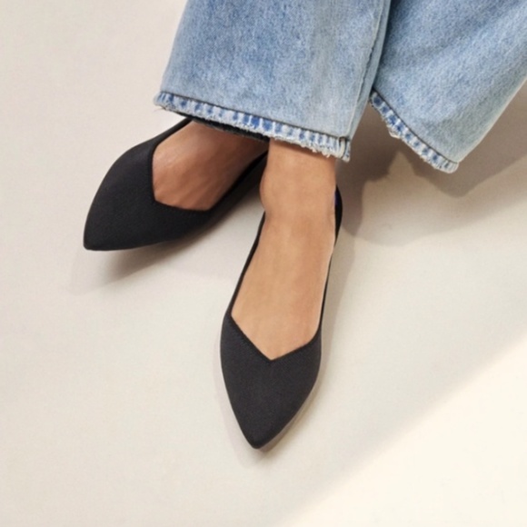 Rothy's The Point Classic Black Flat Size W8.5 Excellent! - Picture 2 of 12